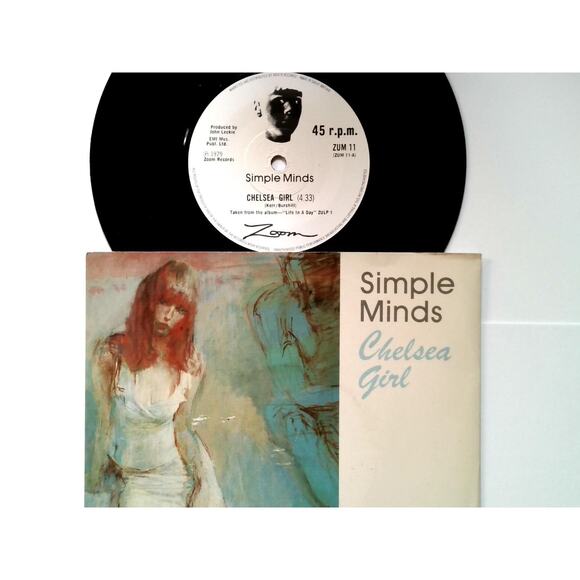 Simple Minds Chelsea Girl 7" Vinyl Record UK Synth-Pop Post-Punk 1979 Zoom - Picture 1 of 4